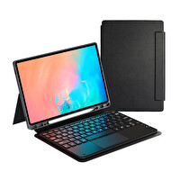 Samsung Galaxy Tab S11 Ultra Uyumlu Border Keyboard Bluetooh Bağlantılı Standlı Klavyeli Tablet Kılıfı