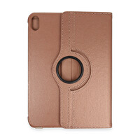 Newface Apple iPad 2025 10.9 10.Nesil (A16) Kılıf 360 Tablet Deri Kılıf - Rose Gold