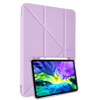 Newface Apple iPad 2025 10.9 10.Nesil (A16) Kılıf Kalemlikli Mars Tablet Kılıfı - Lila