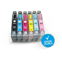 BK Epson T0801-T0806 Claria Mürekkepli̇ Çok Renkli Kolay Dolan Kartuş Seti