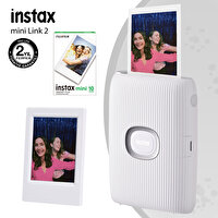 Fujifilm Instax Mini Link 2 Beyaz Akıllı Telefon Yazıcısı - 10'lu Mini Film ve Çerçeve