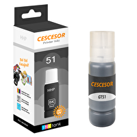 Cescesor HP GT51XL Siyah Muadil Mürekkep 90 ML