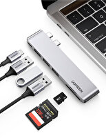 UGREEN Macbook Pro Air Uyumlu Thunderbolt 3 Type-C USB 3.0 SD Kart Okuyucu Hub Adaptör