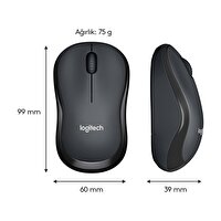 Logitech B220 Sessi̇z Kompakt Si̇yah Kablosuz Mouse
