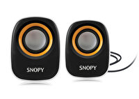 Snopy SN-120 2.0 USB Speaker Beyaz Sarı Bilgisayar Hoparlörü