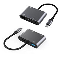 Winex 4in1 Type-C to Hub PD 100W+HDTV+VGA+USB-A Dönüştürücü Adaptör
