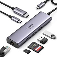 Ugreen Type C To PD 100 W HDMI RJ45 USB SD Micro SD Dönüştürücü Hub