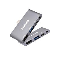 Philips SWR1602 Type-C To HDMI USB 3.0 Aux PD Dönüştürücü