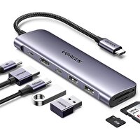 Ugreen Usb C To 4K Hdmı 100W Pd 2xUsb-A Sd Micro SD Kart Okuyucu Dönüştürücü Çoklayıcı Hub