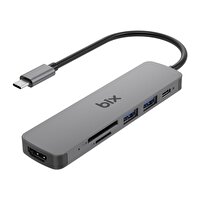 Bix BX09HB Type-C To 2xUSB 3.2 4K/30Hz HDMI SD TF Kart Okuyucu Çoklayıcı Hub Adaptör