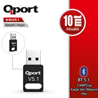 Qport Q-BLU5.1 Bluetooth  5.1 USB Adaptör Dongle