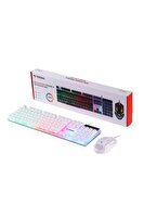 Torima TMK-03 Gaming RGB Işıklı Kablolu Q Klavye ve Mouse Seti Beyaz