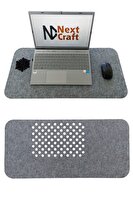 Next Craft Keçe Bilgisayar Mouse Pad Masa Üstü Düzenleyici Mat 70x32 CM Açık Gri