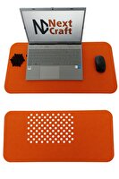 Next Craft Keçe Bilgisayar Mouse Pad Masa Üstü Düzenleyici Mat 70x32 CM Turuncu