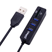 Hadron HDX7009 Hub USB 2.0 3 Port USB Çoğaltıcı Kart Okuyucu Multi 1TB Uyumlu