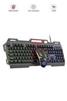 Torima TMK-06 Gaming Rgb Işıklı Kablolu Q Klavye ve Mouse Seti Siyah