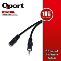 Qport QST-10 10.0 M 3.5 MM Jak Ses Uzatma Kablosu