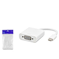 Hadron HDX7773 Type-C (M) - VGA (F) Dönüştürücü Adaptör - Gri-Beyaz