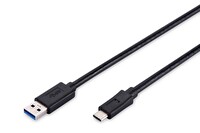 Digitus AK-300136-010-S 1 M USB Type-C=>USB Type-A Kablo (Giriş:Tip-C/Erkek=>Çıkış:Tip-A/Erkek)