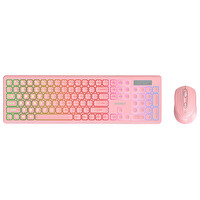 Everest KM-319BT Pembe 2.4G+BT1+BT2 Çoklu Cihaz Bağlantılı Q Set Kablosuz Klavye - Mouse