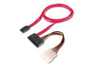 Evimdeyokyok  SATA 22 Pin Dişi Konnektör - SATA 7 Pin L Tip Dişi Konnektör + 4 Pin Erkek Güç Konnektörü Sata Kablosu