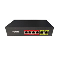 Uranium POE-4002-48W 4 Port 10/100 - 2 Port 10/100 RJ45 Uplink Poe Switch