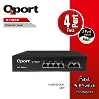 Qport Q-POE4M 4 Port 10/100 - 2 Port 10/100 Uplink Poe Switch