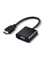 Lunatic 8744 HDMI to VGA Dijital Görüntü Çevirici Aparat Siyah - HDMI Çıkışlı Bilgisayarlar için VGA Girişli Monitör Uyumu