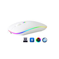 Evimdeyokyok ZR215 CBA100 RGB Beyaz Şarjlı Mouse
