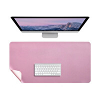 McStorey Deri Masa Matı Kaymaz Dayanıklı Masa Üstü Mat 2 MM 90x45 CM Pembe MousePad