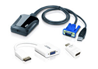 Aten Laptop USB Konsol Adaptör Kiti - VGA - HDMI - DP Çevirici Kablo