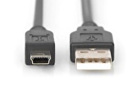 Digitus USB 2.0 Bağlantı Kablosu A tipi - Mini B - 5 Pin - 1 M Kablo