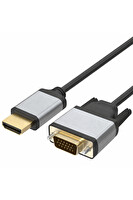 Coverzone ZR1162 HDMI To VGA 1080P 60Hz FHD Monitör Projeksiyon Bağlantısı HDMI To VGA Dönüştürücü Kablo