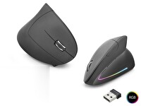 Evimdeyokyok ND1211 Dual Mode 1600 Dpi Sessiz RGB Ergonomik Dikey Mouse Siyah