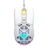 Claw's Nexus X1 12800 Dpi Wide RGB Özel ABS Doku, Claw's Reflex Örgü Kablolu & Değiştirilebilir Kapaklı Gaming Mouse - Beyaz