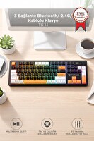 Torima TK14  Oyuncu Klavyesi Rgb Işıklı Dijital Ekranlı 3 Modlu Mekanik Hisli Kablosuz Klavye Siyah