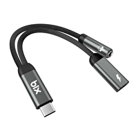 Bix ADP-12 Type-C to 3.5 MM Kulaklık ve 15W Type-C Şarj Adaptörü