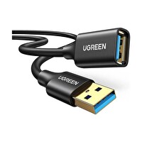 Ugreen US129 USB-A Erkek - USB-A Dişi USB 3.0 5Gbps Veri Aktarım Uzatma Kablosu Siyah 5 M