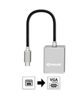 Sunline 170668 USB 3.1 Type C-VGA Dönüştürücü Adaptör