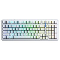 Aula F99 Mekanik RGB Star Vector Switch 3 Modlu Kablosuz Makrolu Hot Swap Klavye Desenli Beyaz