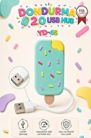 Torima YD45 Dondurma USB Hub Dağıtıcı 2.0 USB - Type-C Port Çoğaltıcı Su Yeşili