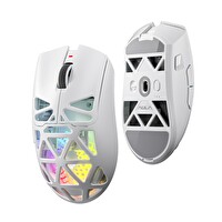 Aula SC620 PAW3311 12000 Dpi 1000Hz Tri-Mode Kablolu-Kablosuz Desenli Beyaz Oyuncu Mouse