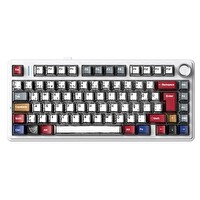 Aula F75 Mekanik RGB TKL GrayWood V4 Switch Kablosuz Makrolu Hot Swap Türkçe Q Mekanik Klavye Comic
