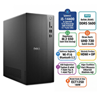 Dell Tower ECT1250 Intel Core i5 14400 32GB 1TB SSD FreeDOS Masaüstü Bilgisayar ECT1250_RPLSR003_U 004