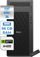 Dell Pro Max Tower T2 Ultra 7 265 96 GB 1 TB SSD 4 GB-A400 W11 Pro 360W Masaüstü Iş Istasyonu FCT2250A400P26 + Zettausb