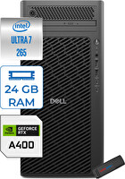 Dell Pro Max Tower T2 Ultra 7 265 24 GB 1 TB SSD 4 GB-A400 W11 Pro 360W Masaüstü Iş Istasyonu FCT2250A400P06 + Zettausb