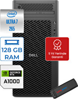 Dell Pro Max Tower T2 Ultra 7 265 128 GB 1 TB SSD 8GB-A1000 W11 Pro Masaüstü Iş Istasyonu FCT22502A1000P30 + Zettausb