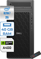 Dell Pro Max Tower T2 Ultra 7 265 40 GB 2 TB SSD 4 GB-A400 W11 Pro 360W Masaüstü Iş Istasyonu FCT2250A400P15 + Zettausb