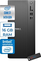 Dell Tower ECT1250 i7-14700 16 GB RAM 2 TB SSD Intel UHD Graphics 770 FreeDOS Mini Tower RPLSR007F04 - Zetta USB Bellek