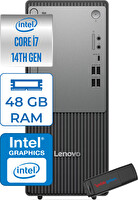 Lenovo Thinkcentre Neo 50T Gen5 i7 14700 48 GB RAM 256 GB SSD W11 Home Intel UHD 770 12UAS0GL00H16 - Zetta USB Bellek